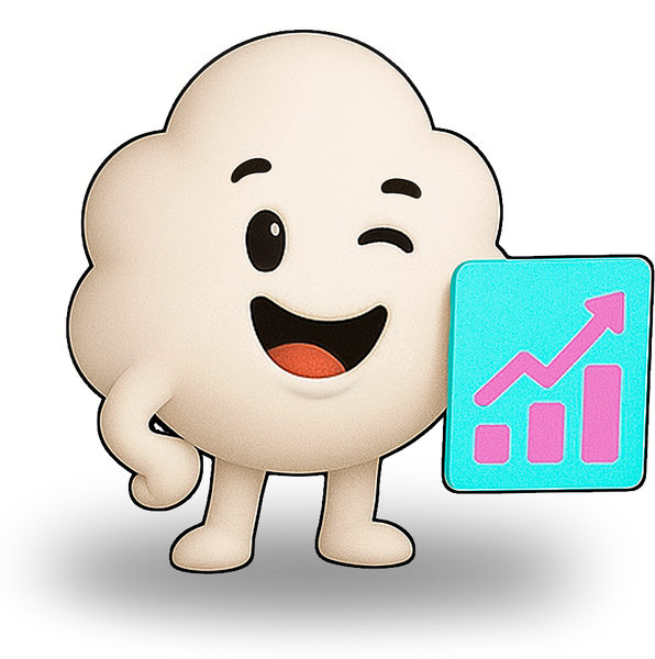 Mascota Nube Digital con gráfico de crecimiento